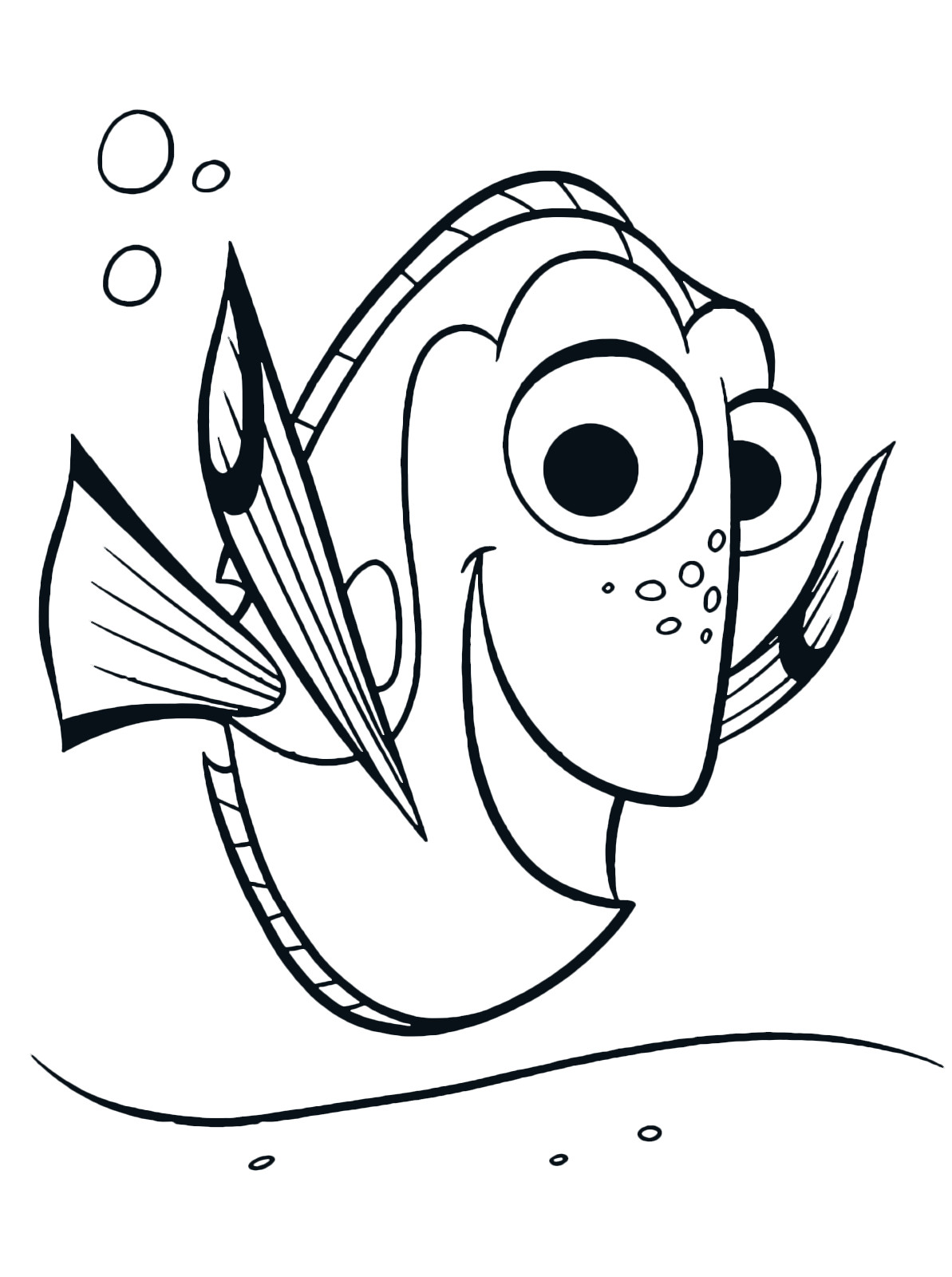 Baby Dory Coloring Page
 "Finding Dory" coloring pages