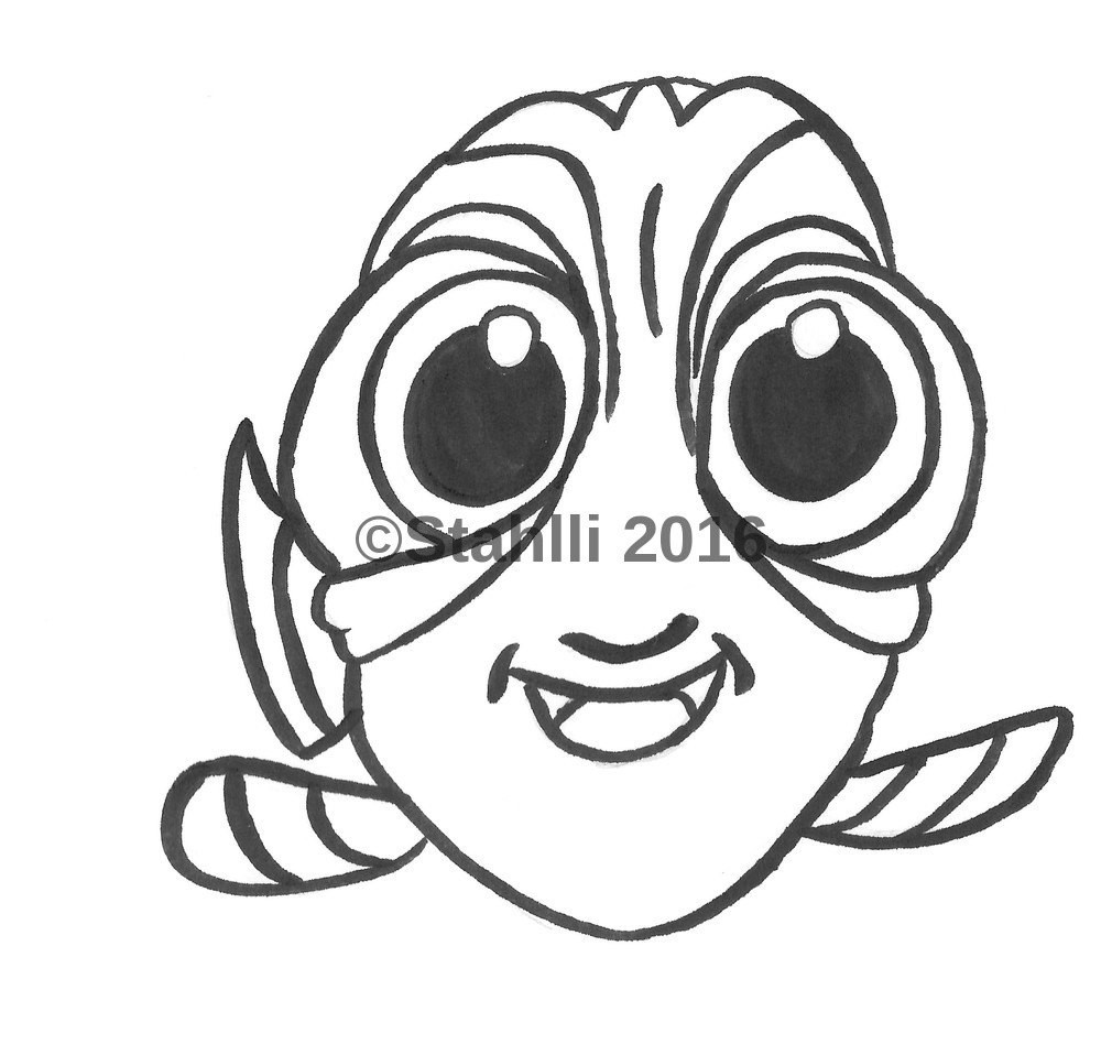 Baby Dory Coloring Page
 Baby Dory Inspired Drawing Digital Download by Stahlli on Etsy