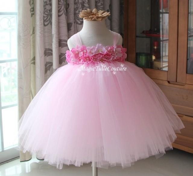 Baby Dress For Birthday Party
 Lt Pink Hydrangea Flower Girl Tutu Dress Toddler Dress