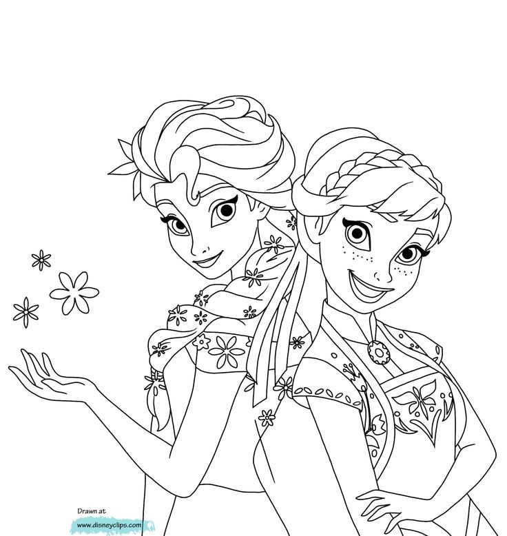 Baby Elsa And Anna Coloring Pages
 Anna and Elsa in Frozen Fever coloring page