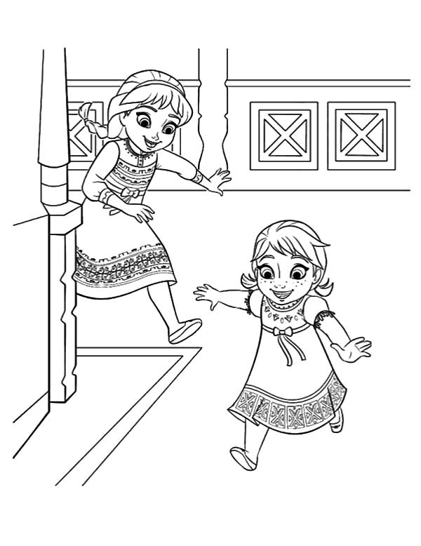 Baby Elsa And Anna Coloring Pages
 Coloring Pages The Hallway Coloring Pages