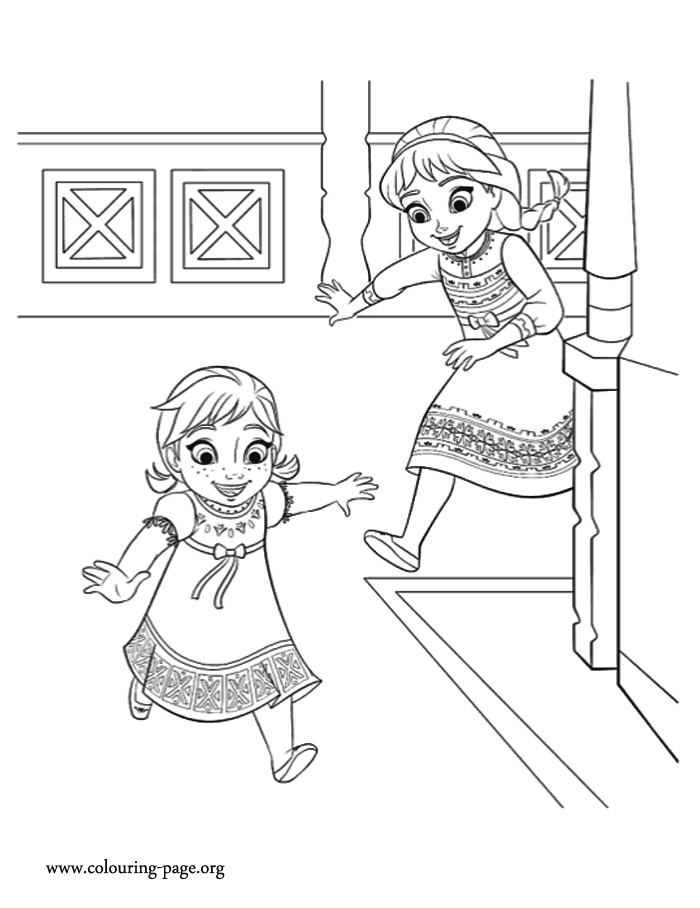 Baby Elsa And Anna Coloring Pages
 Frozen Anna and Elsa playing to her coloring page