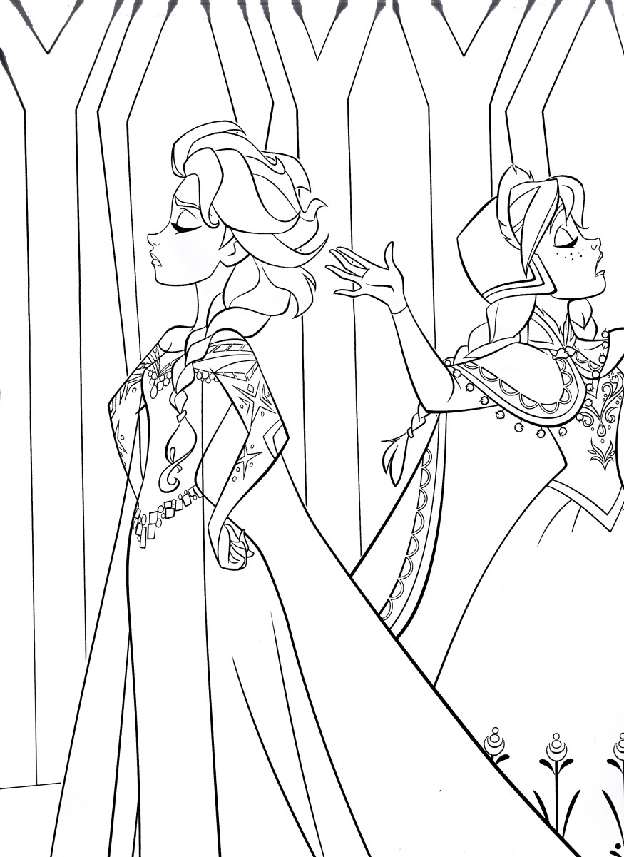 Baby Elsa And Anna Coloring Pages
 Walt Disney Coloring Pages Queen Elsa Princess Anna walt