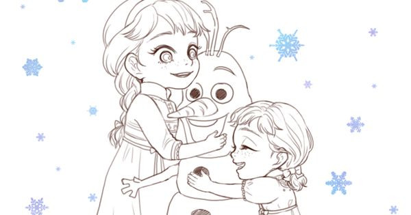 Baby Elsa And Anna Coloring Pages
 FROZEN Baby Elsa and Anna with Olaf by ispan0w0 on