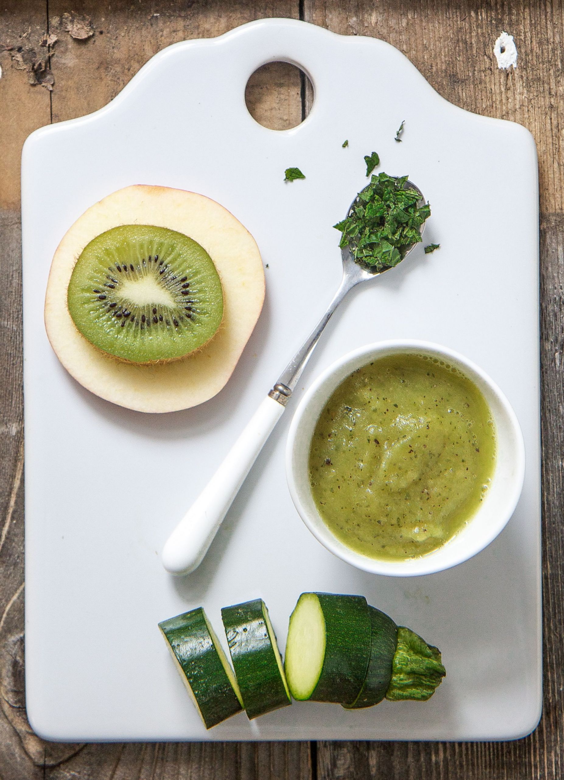 Baby Food Zucchini Recipes
 Zucchini Apple Kiwi Baby Food Puree with Mint