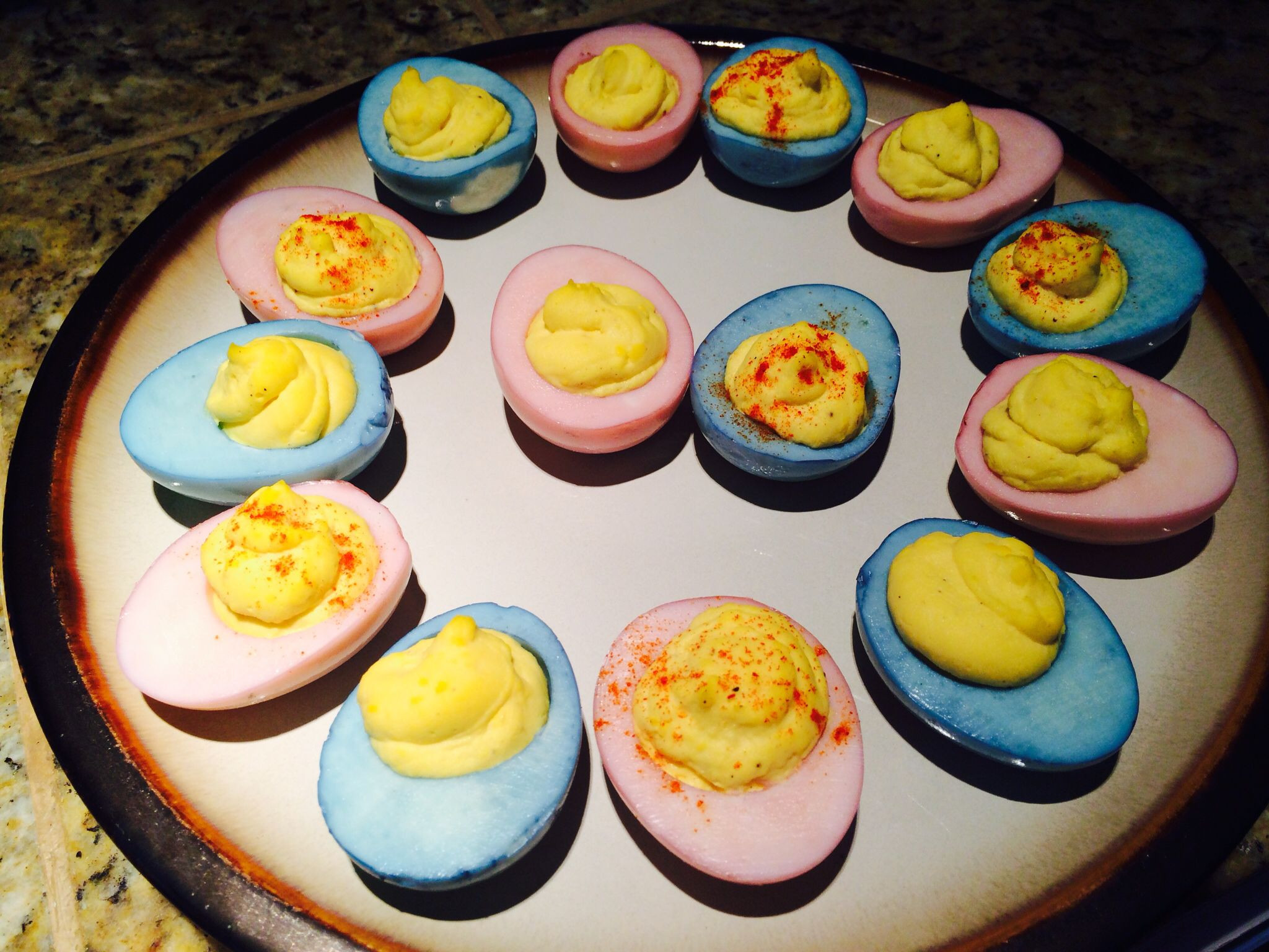 Baby Gender Party Food Ideas
 Gender reveal deviled egg snacks