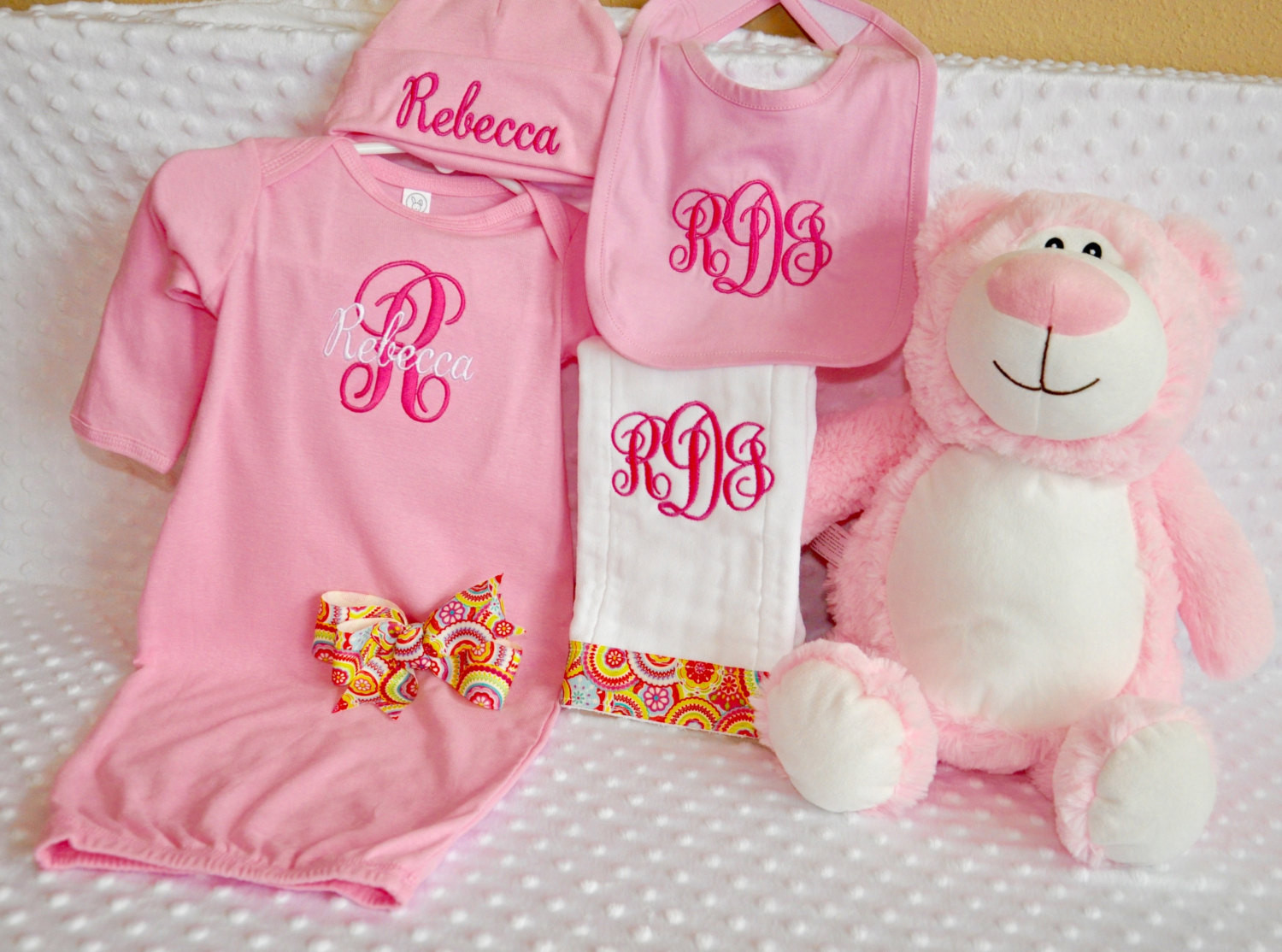 Baby Gift Monogrammed
 Personalized Baby Gift Girl Layette OUTFIT Southern Monogram