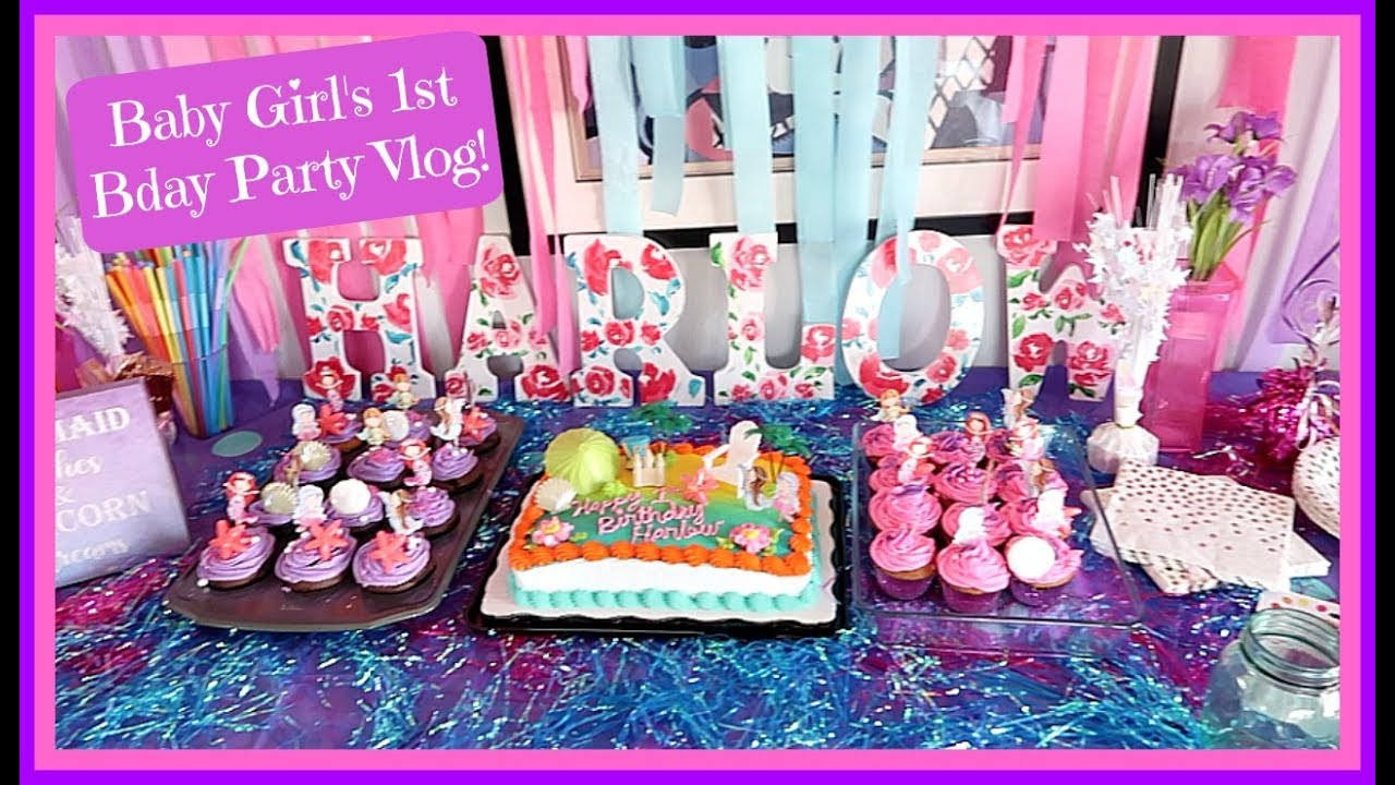 Baby Girl Bday Party
 Baby Girl s 1st Birthday Party VLOG Mermaid theme 1st