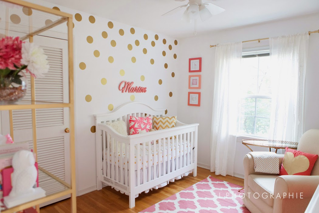 Baby Girl Bedroom Decorating Ideas
 Running from the Law Mim s Coral Gold & White Nursery