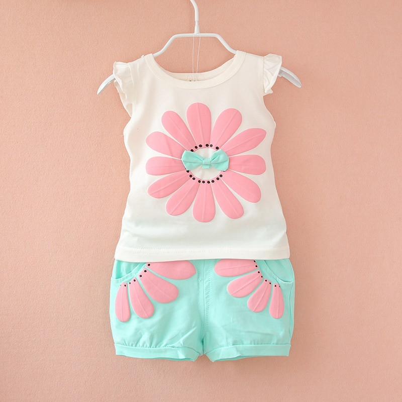 Baby Girl Fashion Clothing
 BibiCola fashion toddler baby girls summer clothing sets