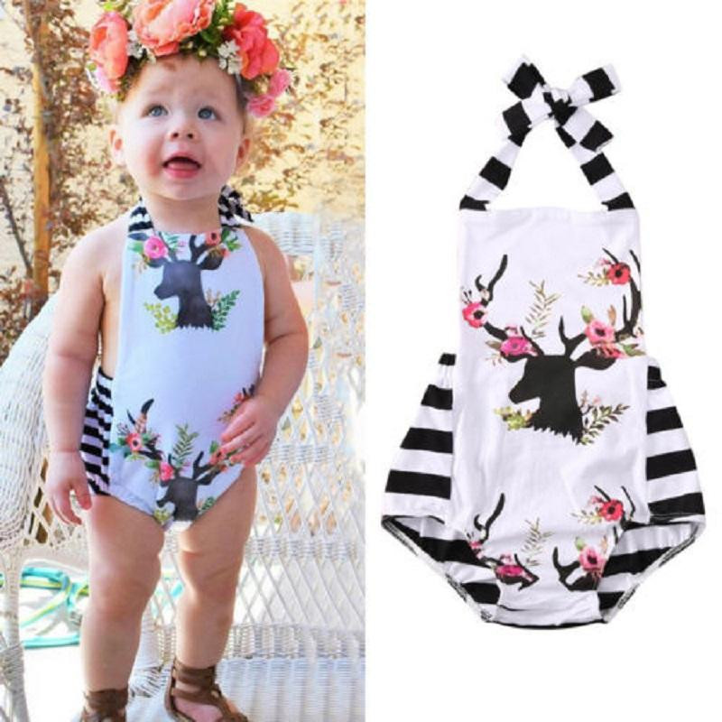 Baby Girl Fashion Outfits
 2019 Baby Girls Clothes Newborn Infant Floral Deer Romper