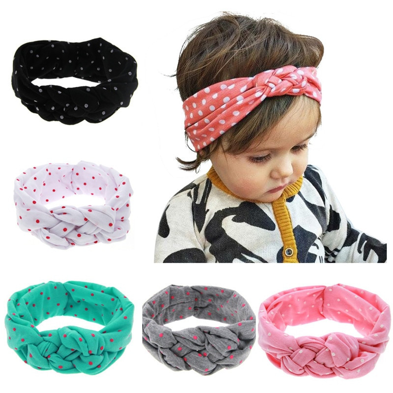 Baby Hair Pieces
 1 pieces Printing Knot Hair Band Headband DOTS Ribbon