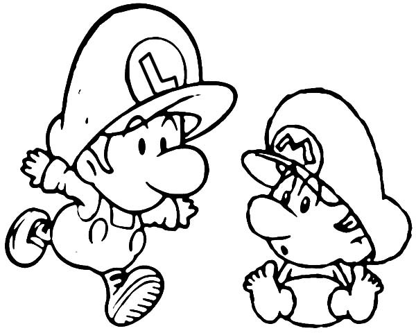 Baby Mario Coloring Pages
 Mario And Luigi When We Were Baby Coloring Pages
