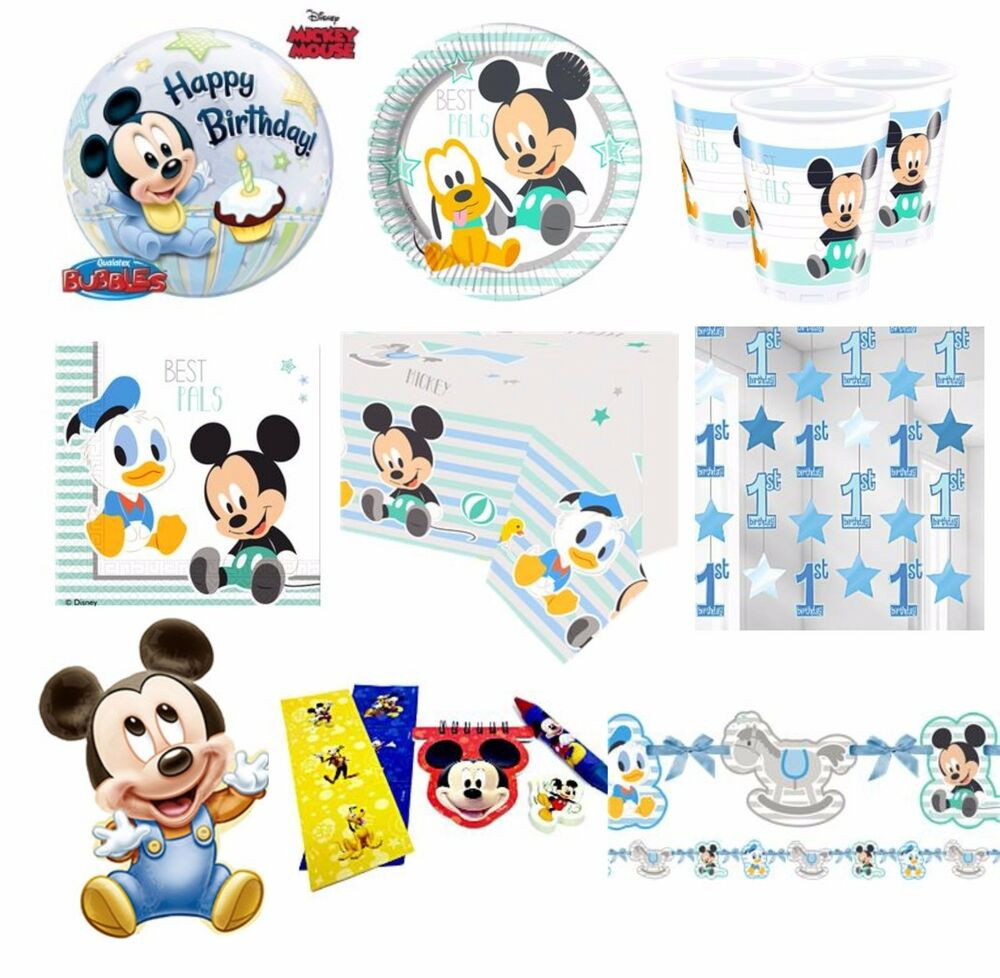 Baby Mickey Mouse Birthday Party
 Baby Mickey Mouse Party Supplies Tableware Birthday Plates