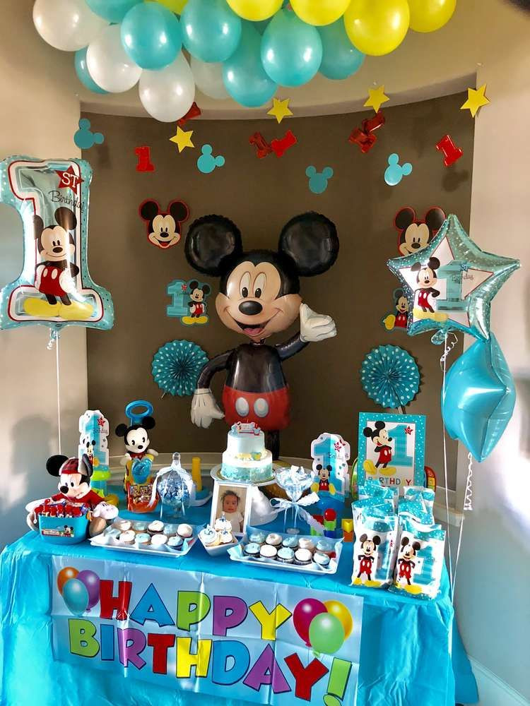 Baby Mickey Mouse Birthday Party
 Mickey Mouse Birthday Party Ideas in 2019