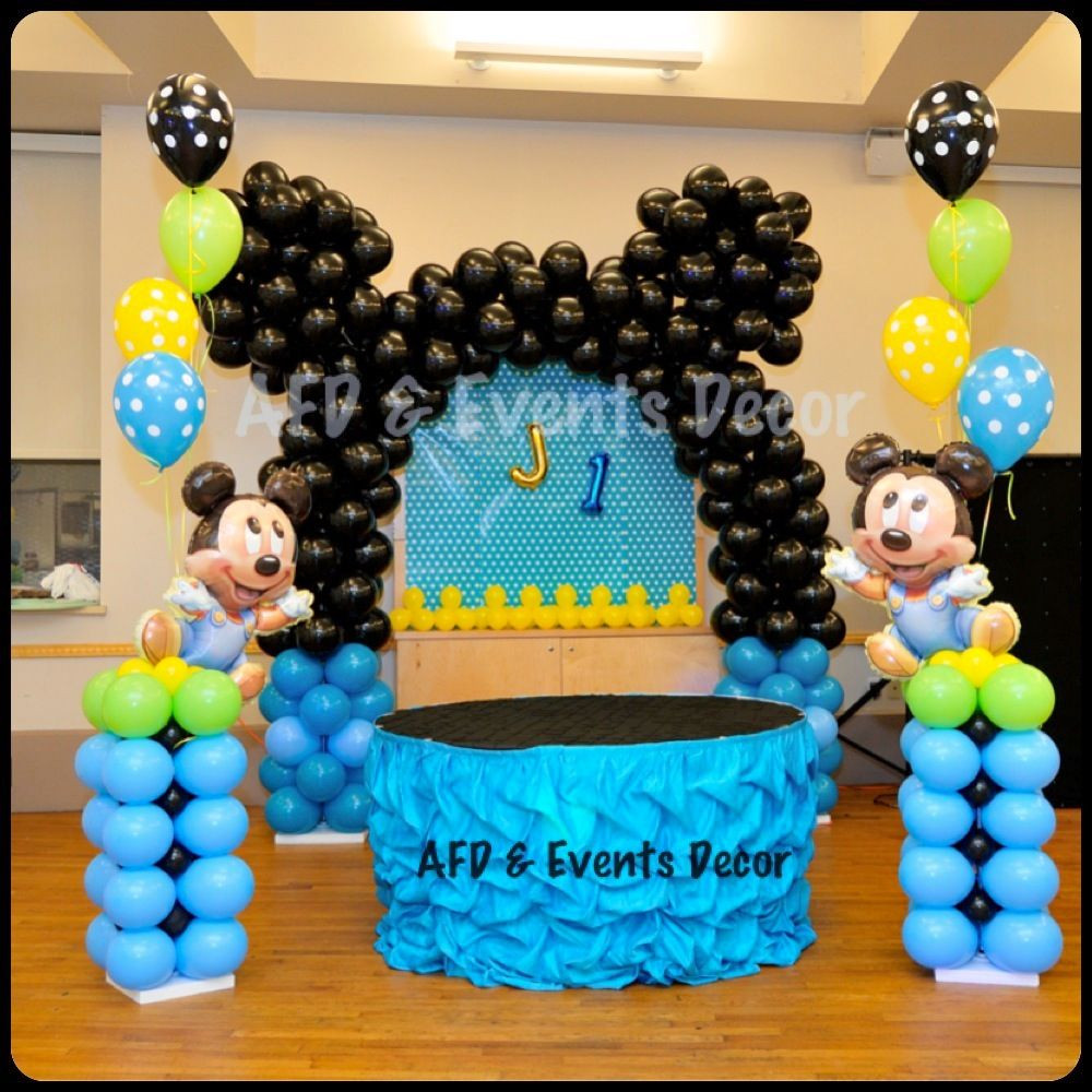 Baby Mickey Mouse Birthday Party
 Baby Mickey Mouse Themed Birthday Party Decor By
