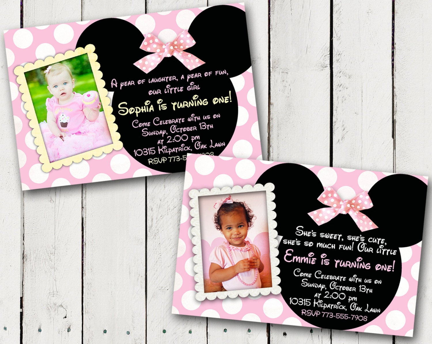 Baby Minnie Mouse 1st Birthday Invitations
 Baby Minnie Mouse 1st Birthday Party Invitations