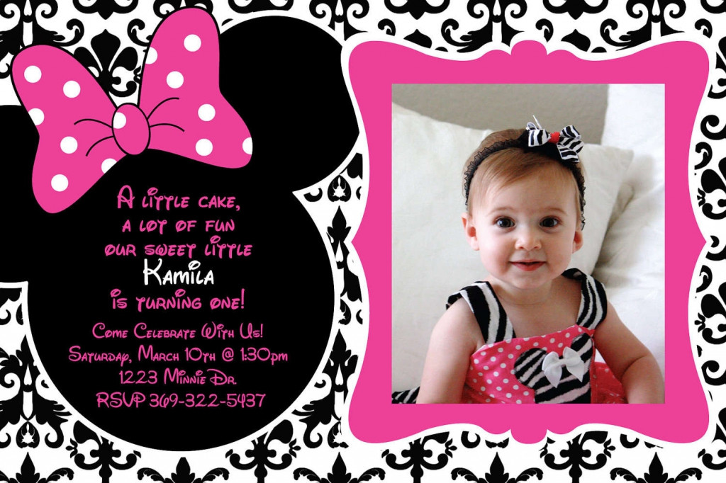 Baby Minnie Mouse 1st Birthday Invitations
 1st Birthday Invitations Minnie Mouse