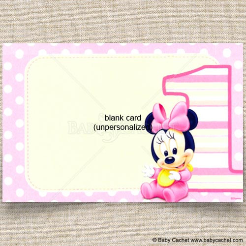 Baby Minnie Mouse 1st Birthday Invitations
 Disney Minnie 1st Birthday Invitations