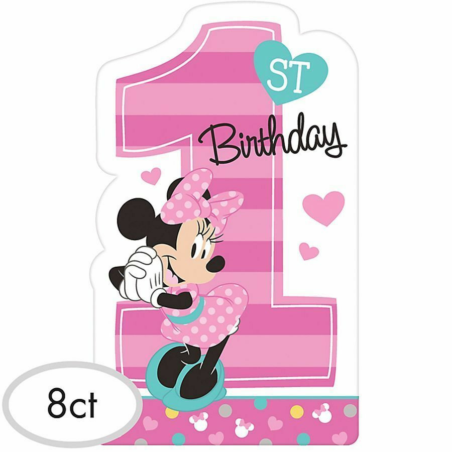 Baby Minnie Mouse 1st Birthday Invitations
 Baby Minnie Mouse First 1st Birthday Invitations Birthday