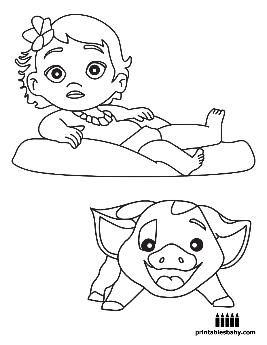 Baby Moana Coloring Pages
 Moana