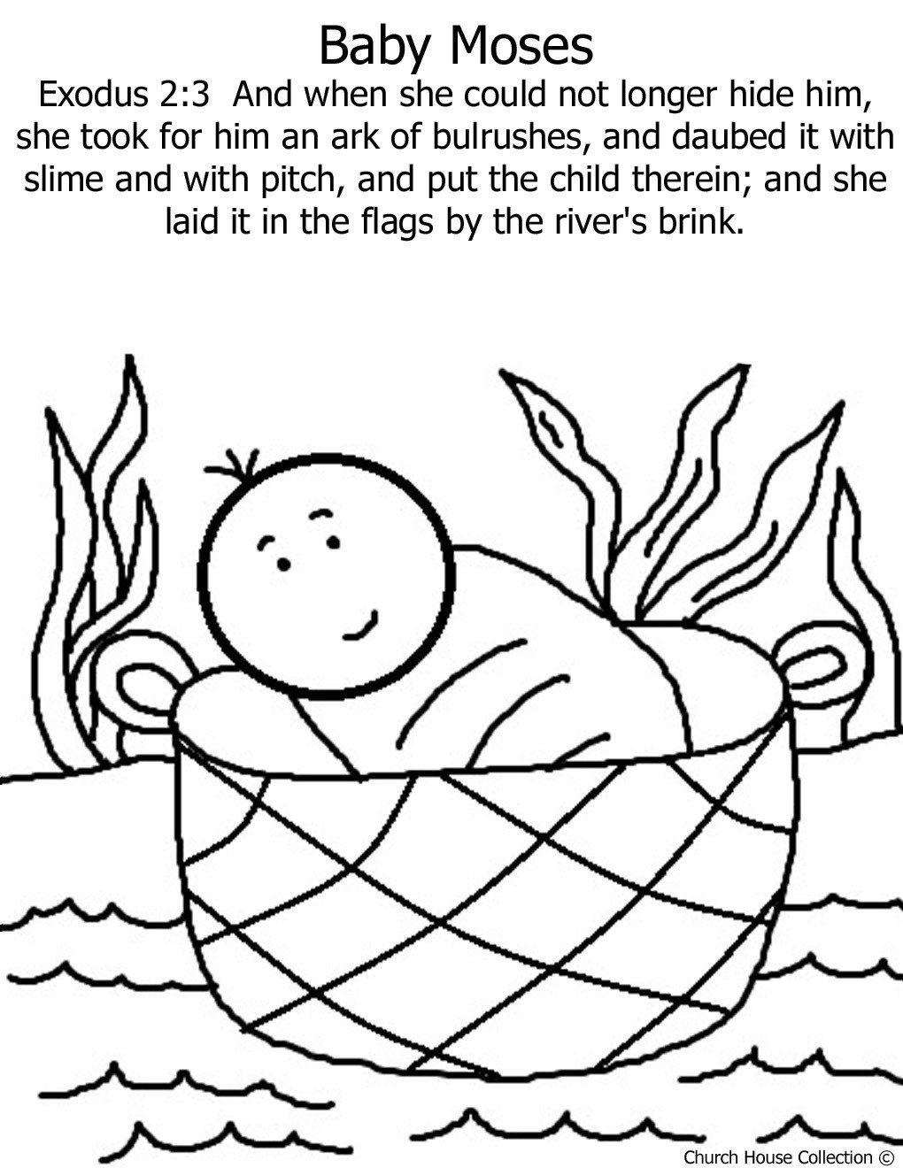 Baby Moses Coloring Sheet
 Church House Collection Blog Baby Moses In The Basket