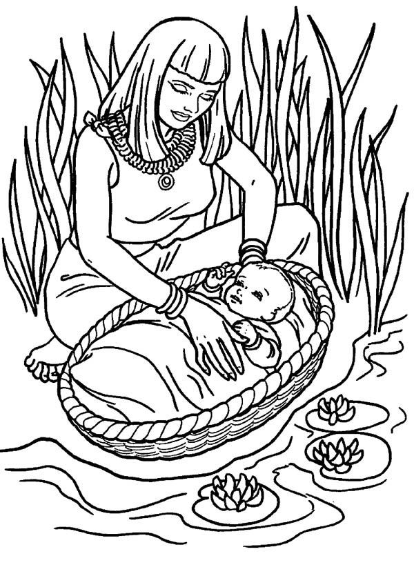 Baby Moses Coloring Sheet
 Baby Moses Coloring Page Coloring Home
