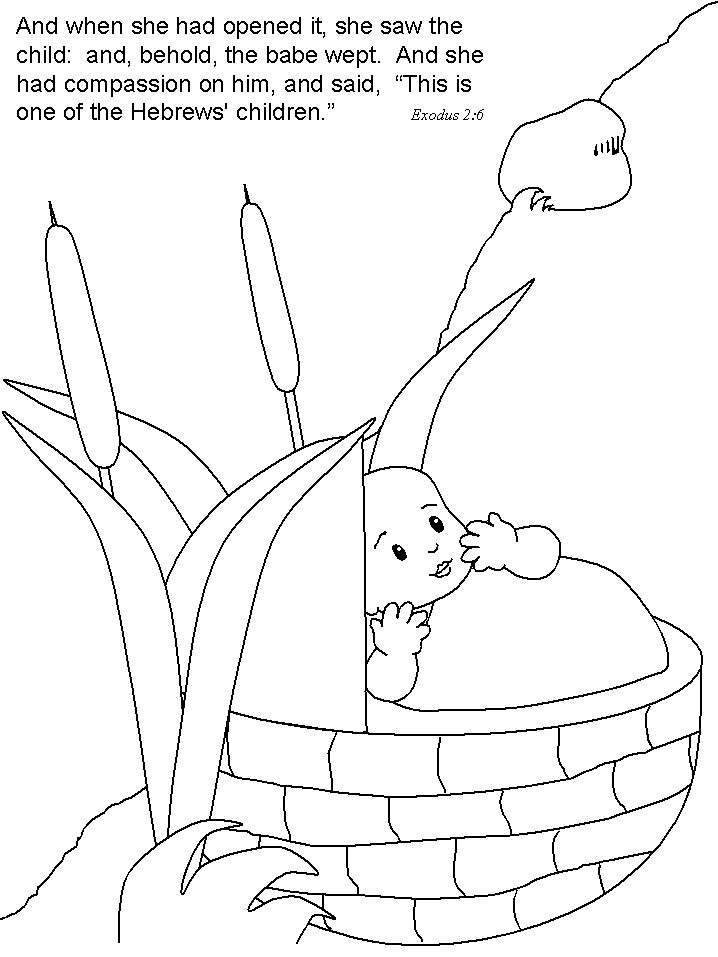 Baby Moses Coloring Sheet
 The Baby In The River Children s Church