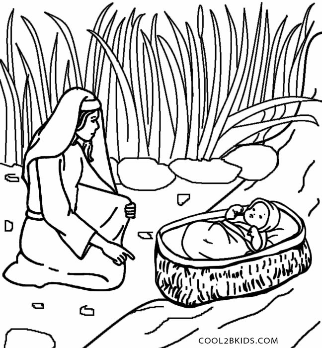 Baby Moses Coloring Sheet
 Printable Moses Coloring Pages For Kids