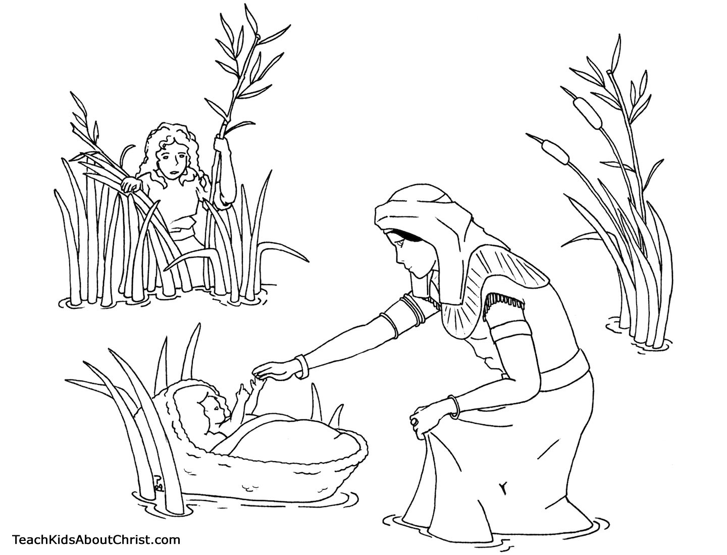 Baby Moses Coloring Sheet
 coloring baby