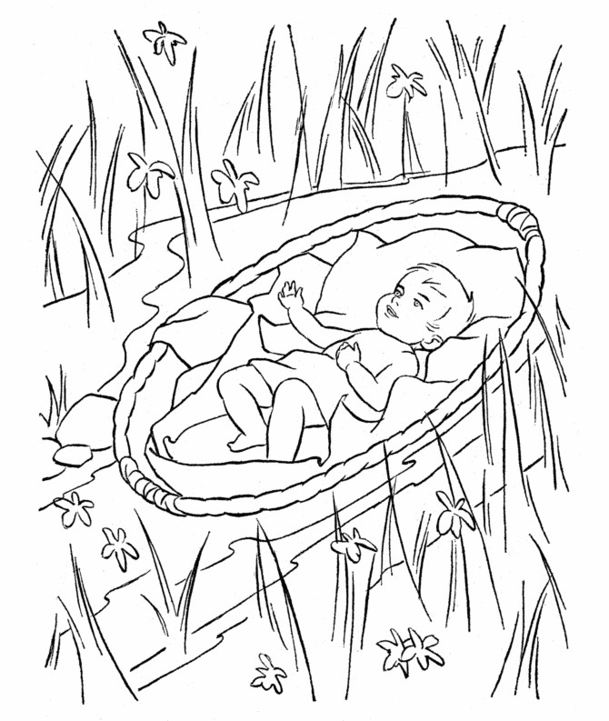 Baby Moses Coloring Sheet
 Printable Moses Coloring Pages