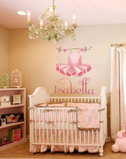 Baby Name Room Decor
 Nursery Ballerina Tutu Name Wall Decall Monogram Nursury