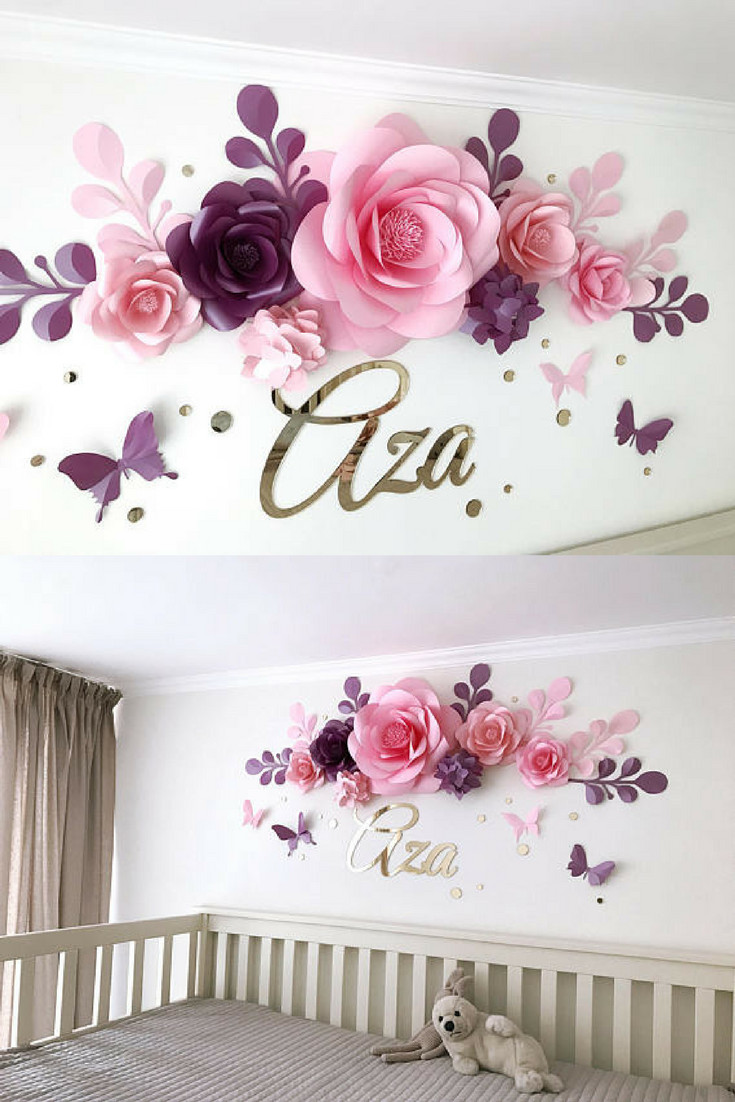 Baby Name Room Decor
 This pretty cool idea of decorating the wall with paper