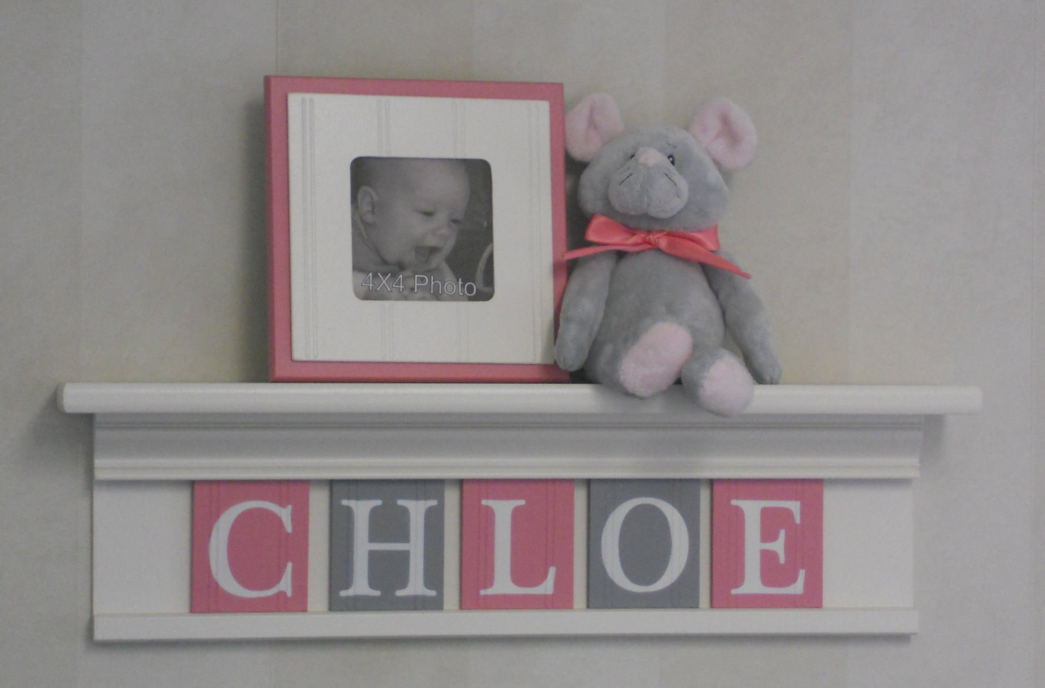 Baby Name Room Decor
 Gray Pink Newborn Baby Girl Nursery Decorations Baby Name