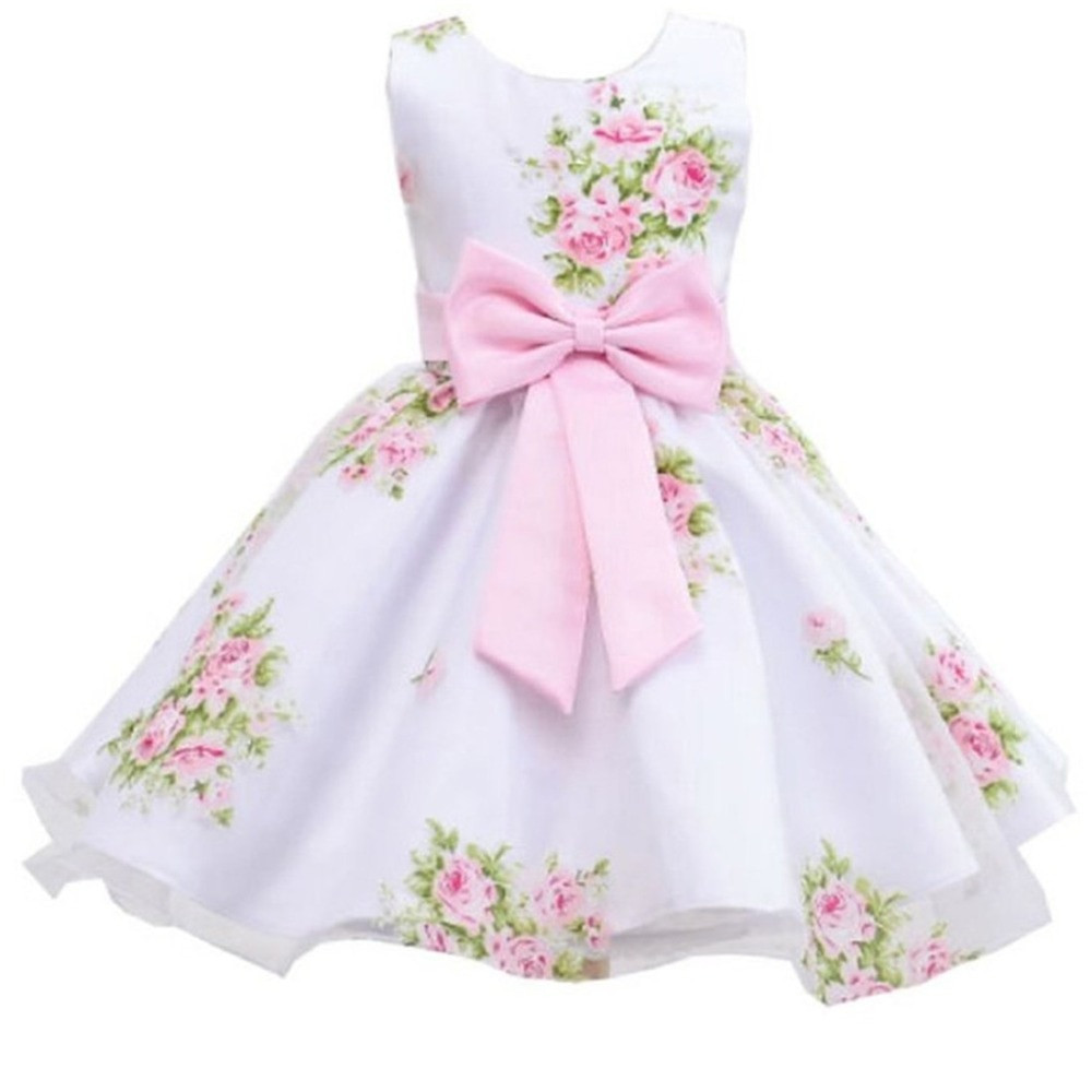 Baby Party Dresses
 Retail new style summer baby girl print flower girl dress