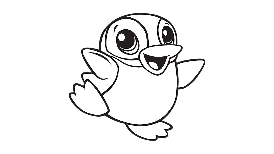 Baby Penguin Coloring Page
 Learning Friends Penguin coloring printable