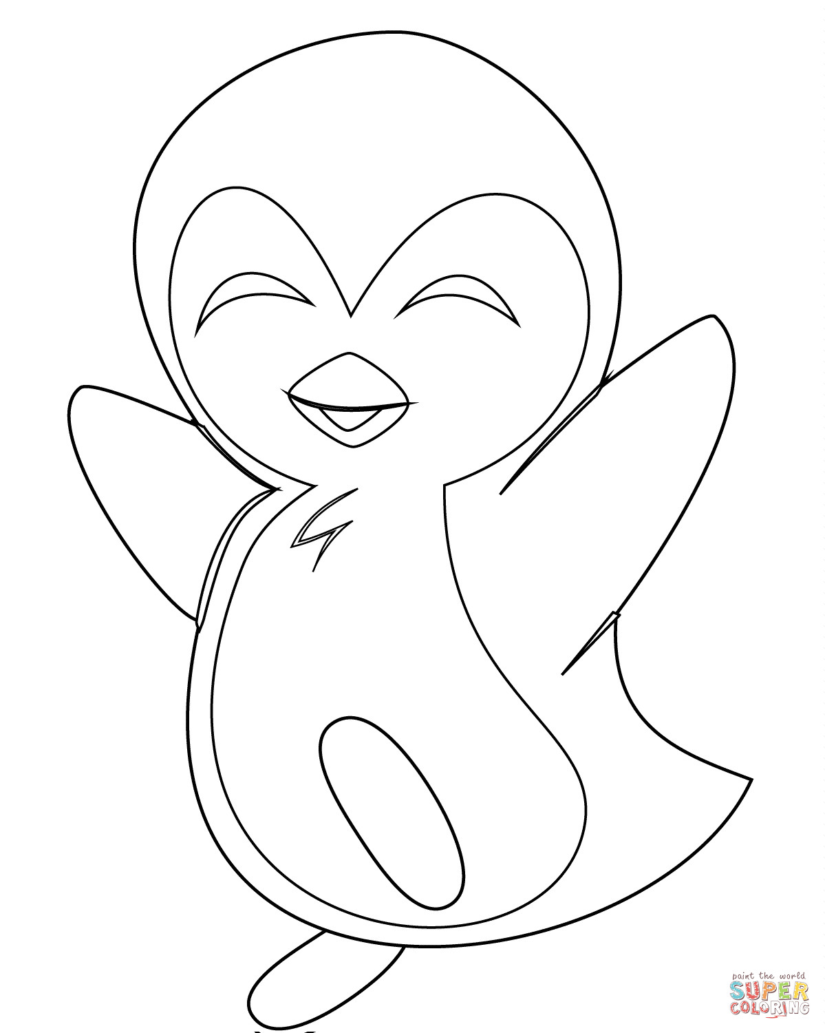 Baby Penguin Coloring Page
 Cute Baby Penguin coloring page