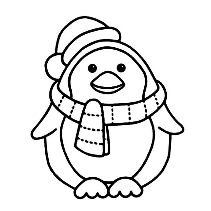 Baby Penguin Coloring Page
 Penguin With Scarft Coloring Pages Animal Coloring Pages