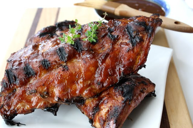 Baby Pork Ribs
 Grilled Baby Back Pork Ribs with Molasses & Bourbon Sauce