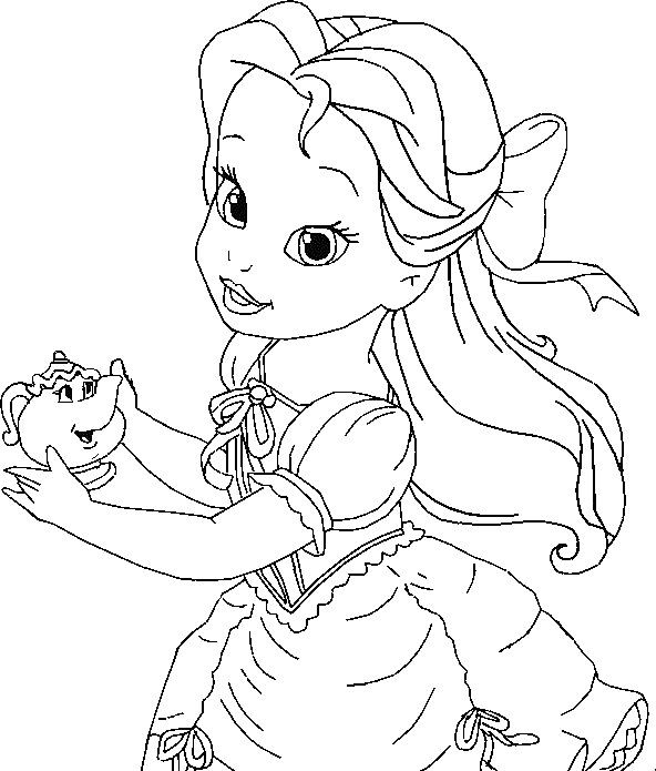 Baby Princesses Coloring Pages
 Little Belle Coloring For Kids Princess Coloring Pages