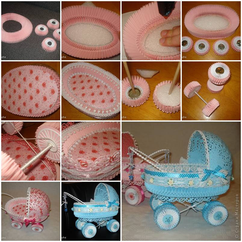 Baby Shower Crafts To Make
 How to make Paper Stroller for Baby Showers DIY tutorial