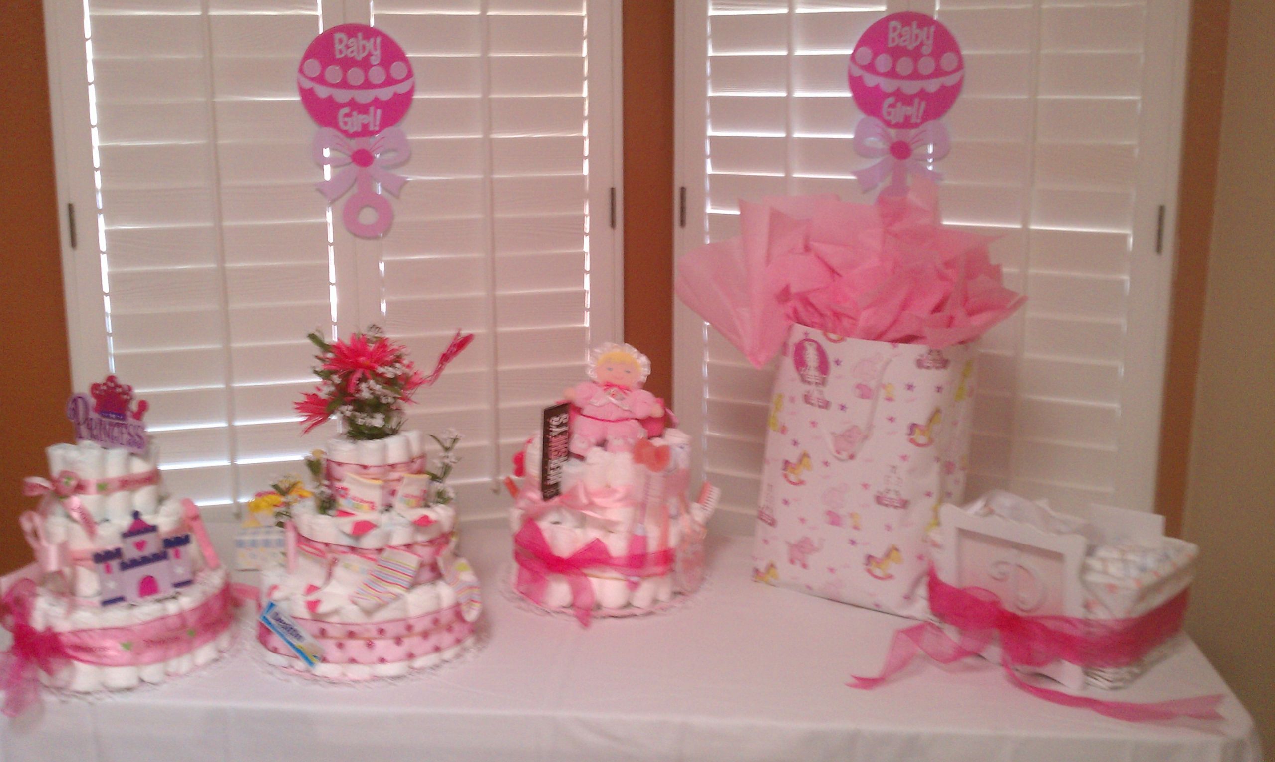 Baby Shower Decor Ideas For Tables
 Tables Chairs Pink Linens Baby Shower
