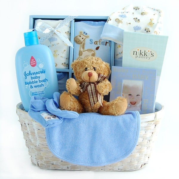 Baby Shower Gift Basket Ideas For Boy
 New Arrival Baby Boy Gift Basket Overstock