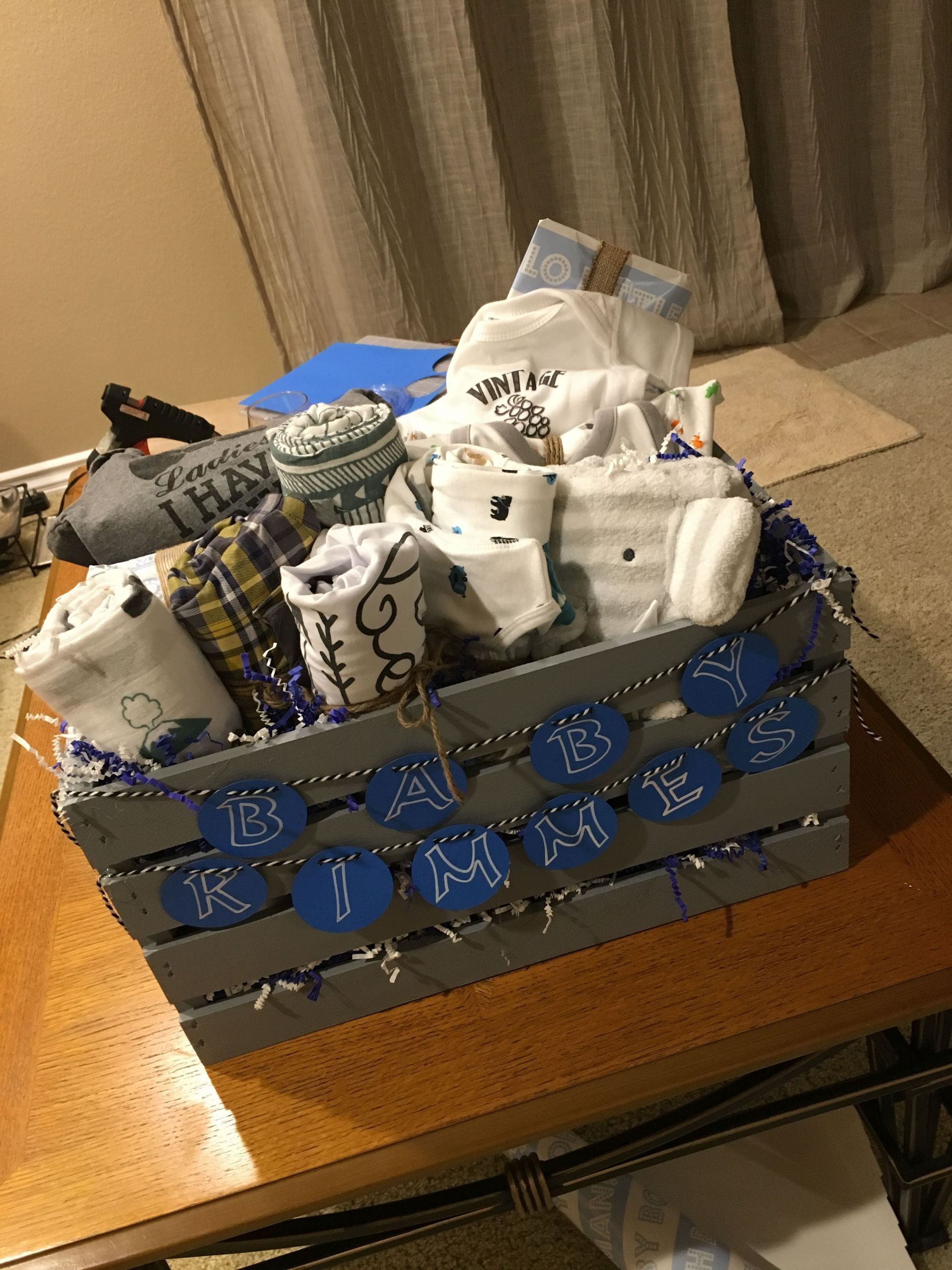 Baby Shower Gift Basket Ideas For Boy
 Baby shower t basket I made It s great because the