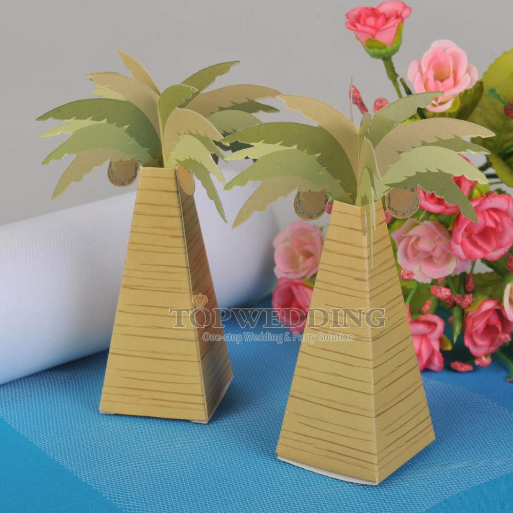 Baby Shower Party Supplies Wholesale
 Free Shipping 60pcs lot Coconut Tree Palm Tree Design