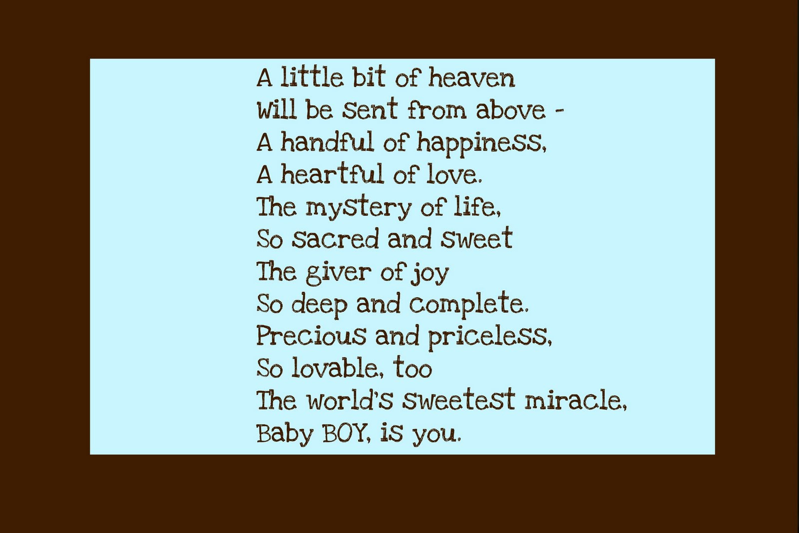 Baby Shower Quotes For Boys
 Boys Baby Shower Poems And Quotes QuotesGram