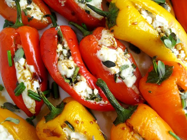Baby Sweet Pepper Recipes
 Baby Peppers Stuffed with Goats Cheese