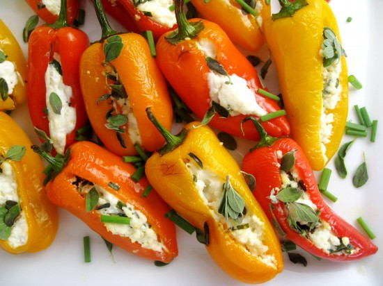 Baby Sweet Pepper Recipes
 Baby Peppers Stuffed with Goats Cheese
