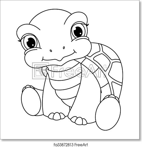Baby Turtle Coloring Page
 Free art print of Baby Turtle Coloring Page Baby turtle