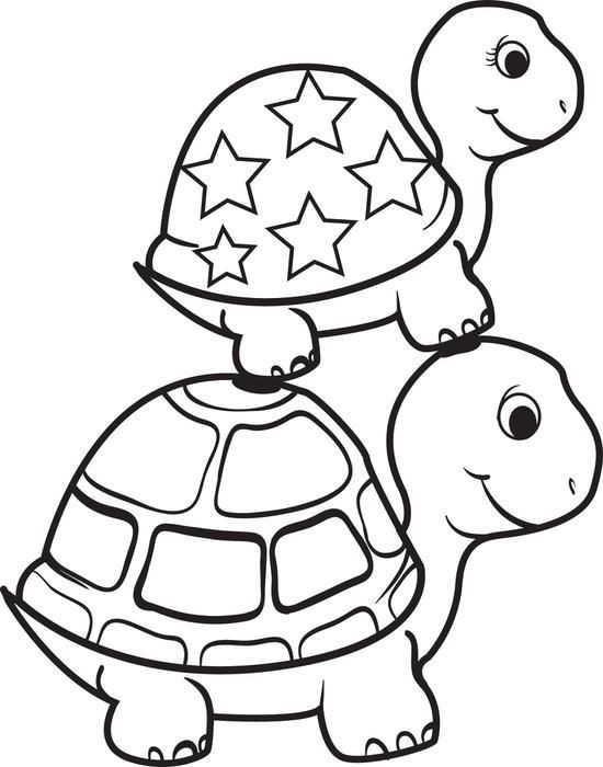 Baby Turtle Coloring Page
 Turtle Top of a Turtle Coloring Page Crafts